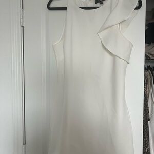 Lulu's White One Shoulder Sheath Dress